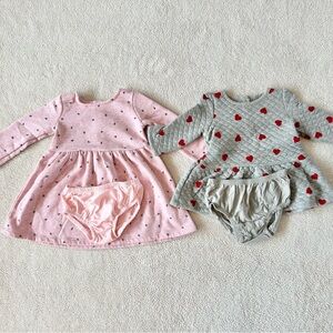 Baby girl thick dresses, size 12 months